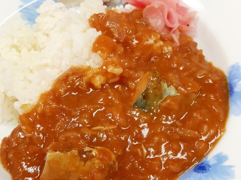 フライドオニオンで(^^)サバ缶のシンプルカレー♪